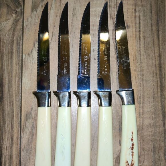 Vintage Emdeko Regent Sheffield Steak Knife Set of 5 Stainless Steel (England). - Picture 5 of 6